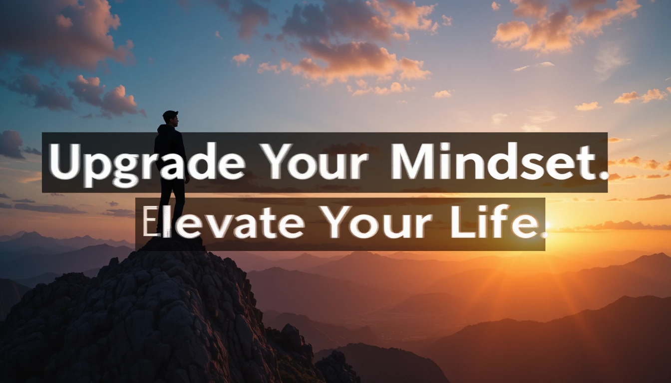 A sunrise over a mountaintop with a silhouetted figure standing confidently at the edge—symbolising breakthrough and elevation.
